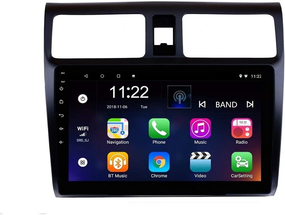 Sulfar 10.1" Inch Full HD 1080 Touch Screen Double Din Player Android 8.1 IPS Display Car Stereo with Flashing (2GB/16GB) GPS/Wi-Fi/Navigation/Mirror Link for Maruti Suzuki Swift/DZIRE (2006-2011)