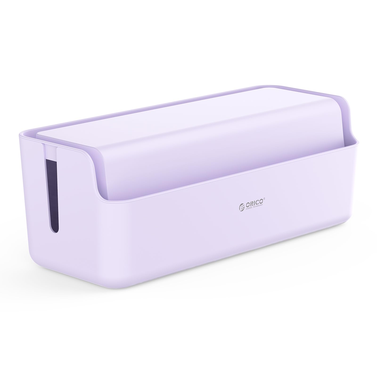 ORICO Cable Management Box, Cord Hider Box to Conceal Power Strips on Desk or Floor, Keeping Cords Tidy and Protected from Damage, Stylish Cable Organizers for Home, Office, School - PB03-Purple