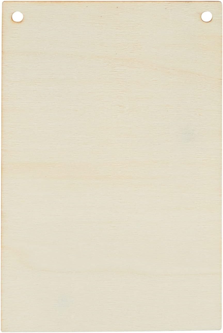 Bright Creations Unfinished Wood Craft Blanks - 3.75 x 5.75 in, Pack of 50 - Jute String Included for Blank Wood Signs & Banners - Great for Stenciling, String Art & DIY Painting - Wooden Plaques Bulk - Image 7