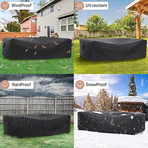 Image of Mrrihand Outdoor Patio Furniture Covers Waterproof 102 inchLx74 inchWx28 inchH Black