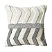 VEILTRON Funda de Almohada Tejida nórdica con mechones Boho Zig Zag Funda de cojín Gris con Rayas onduladas