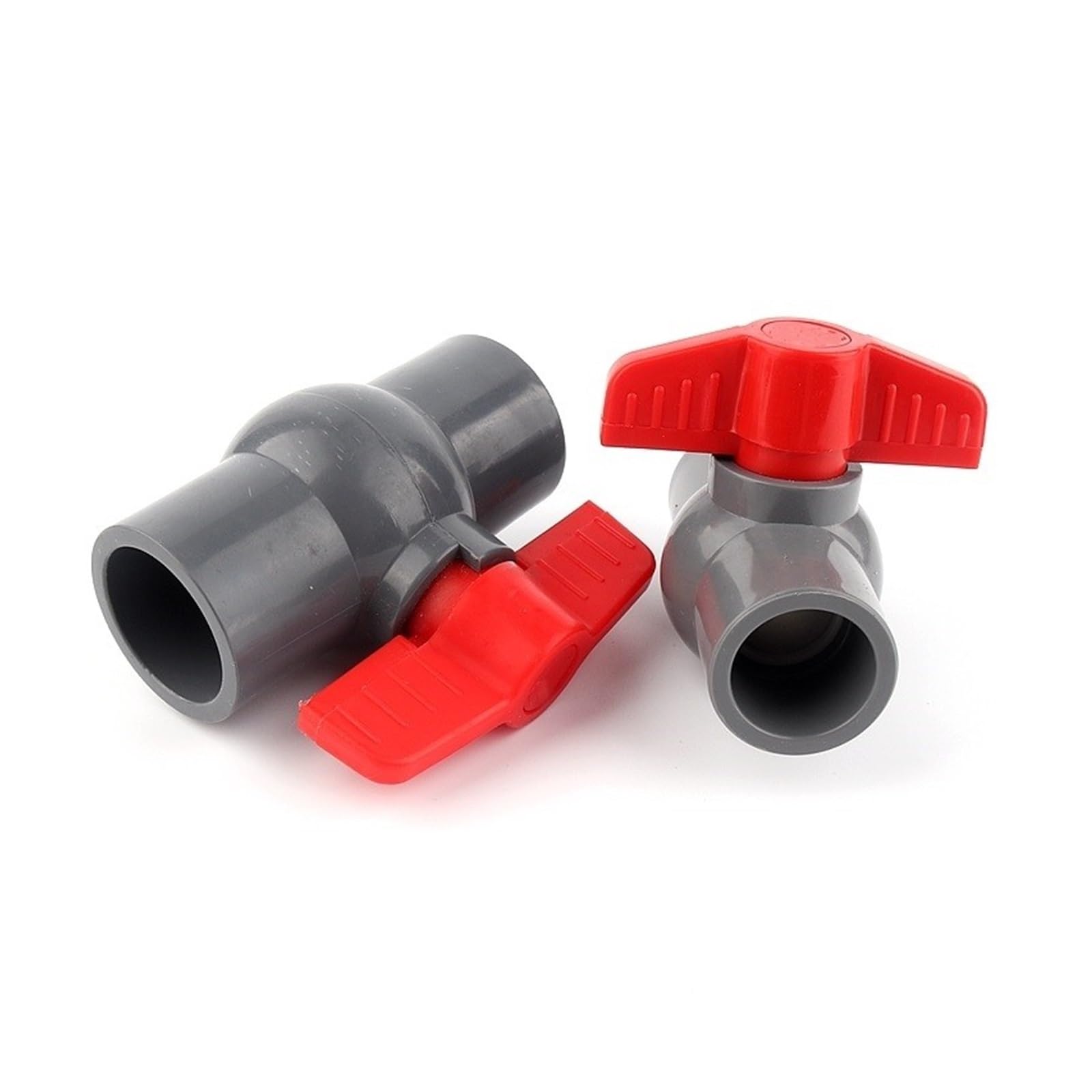 CHATROOM 1/3 Pcs 20-160 Mm Grau PVC Flache Kugel Ventil Garten Bewässerung Schlauch Anschluss Armaturen Aquarium Schalter Globe Ventil Große Größe(3pcs,ID 40 mm)