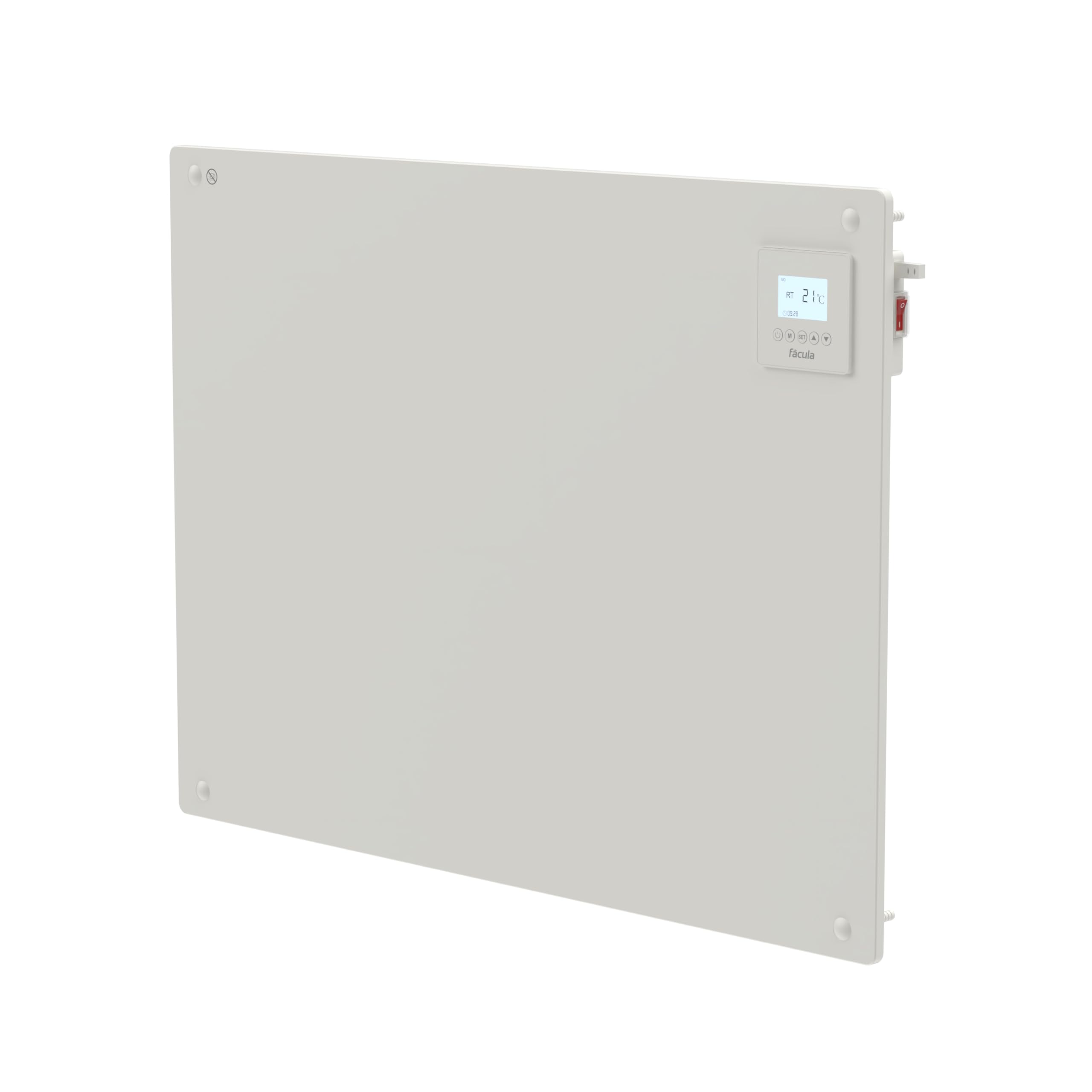 Fácula - Panel Cerámico Programable 550 W | Programación diaria/semanal | Función Ventanas Abiertas | Pintable