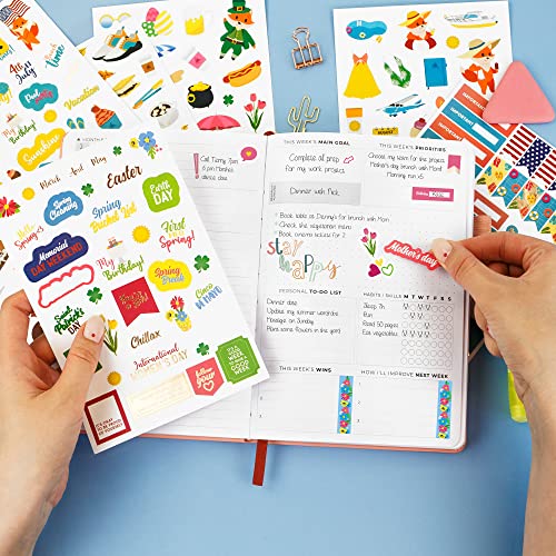 Image of Clever Fox Season Calendar Stickers 600+ Month, Holiday and Season Stickers for Your Planner, Monthly Diary, Calendar, 18 Sheets, Sticker Set Washi Tape (Holiday Package)