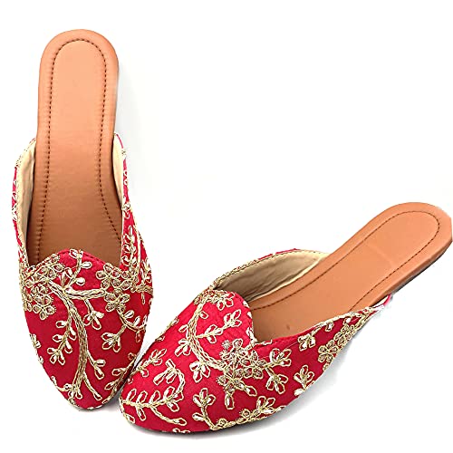 Chandrakala Bridal Mojaris for Women Flats Punjabi Jutti (WF138-P)2