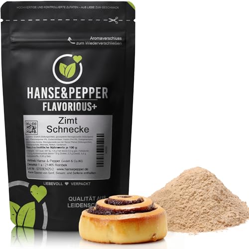 250g Flavorious+ Geschmackspulver Zimtschnecke – ohne Zucker, kalorienarm – für Quark, Joghurt, Desserts, Backen & Shakes – ohne künstliche Süßstoffe, echte Zutaten