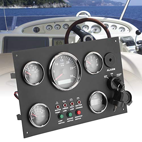 Multimeterpaneel, Dashboardinstrument Voor Boten, Motortoerental, Oliedruk, Watertemperatuur, Spanningsweergave Met Rode Achtergrondverlichting Voor Campers/boten. 12V/24V - Image 8
