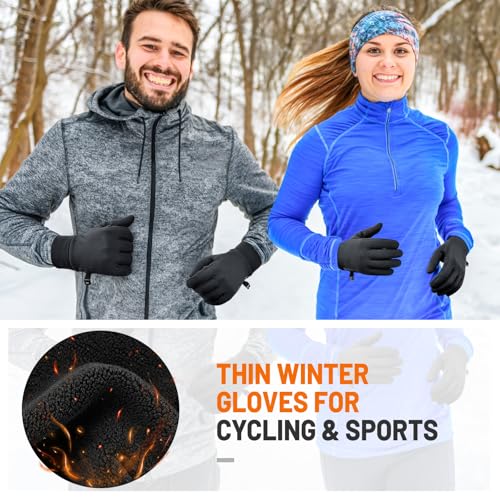 AOPREL Handschuhe Herren Damen - Winddicht & Touchscreen Laufhandschuhe mit Warme Winddichte,Fahrradhandschuhe mit Anti-Rutsch, Sporthandschuhe für Fahrradfahren, Wandern, Laufen & Autofahren