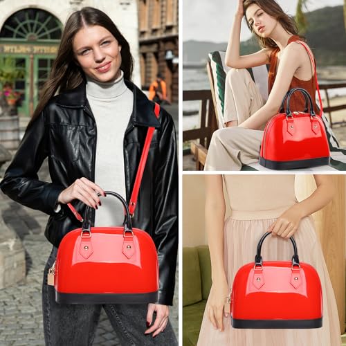 Image of Jelly Crossbody Purse Shoulder Bag, Candy Color Tote Satchel Top-Handle Handbags for Women