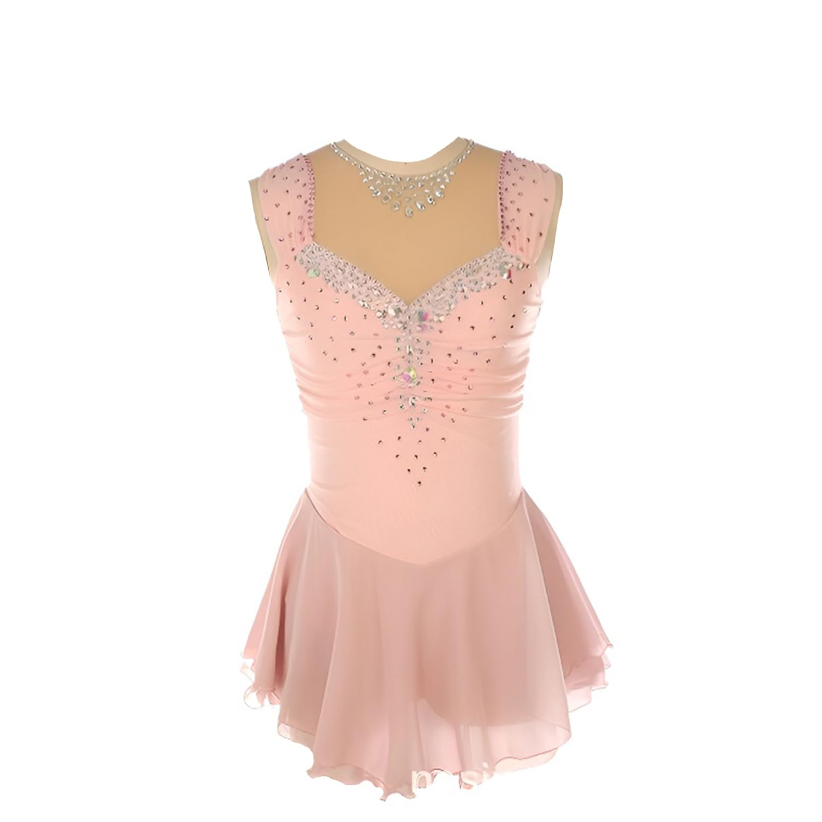 Amazon.com: DHNCBGFZ Women Figure Skating Dress Sleeveless Ice Skating  Performance Costume Leotards for Competition Costume(Light Pink,S/Small) :  Clothing, Shoes & Jewelry