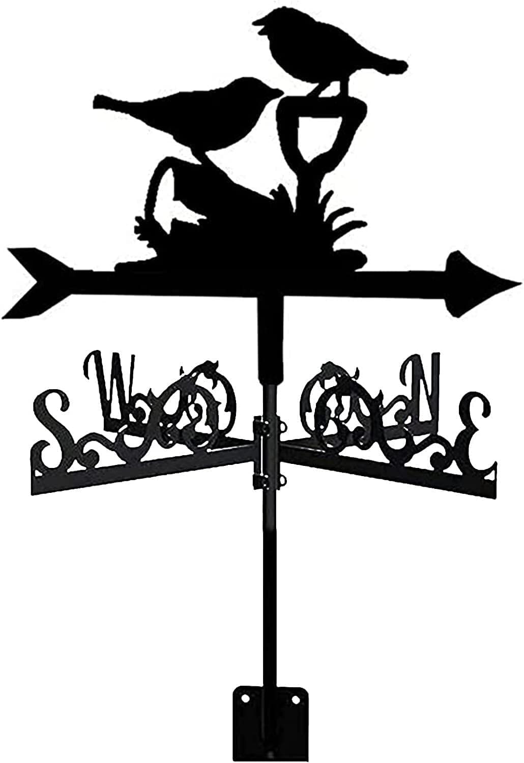 Klonwg Bird Metal Weather Vane,Vintage Weather Vane Direction Indicator For Outdoor Garden Roof Paddock Decoration Weather Vane