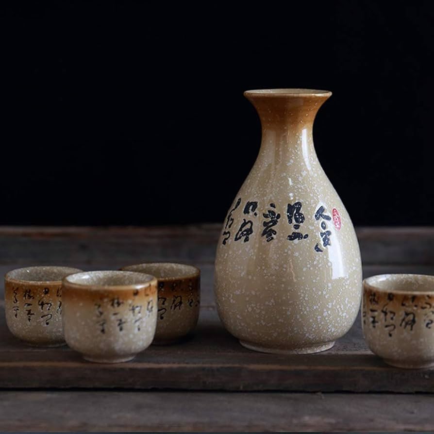 酒器　五客 Amazon.co.jp: 5ピース酒器セット、中国の古代詩が描かれた酒器