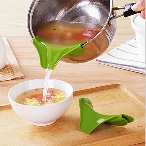 Generic Kitchen Silicone Anti-spill Drain Pans Round Rim Deflector Liquid Funnel Soup Diversion Mouth Cooking Tools