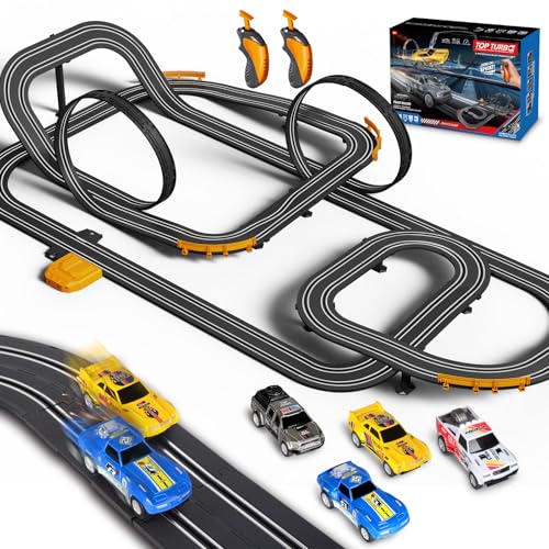 Slot Car Race Track with 4 High-Speed Racing Cars...