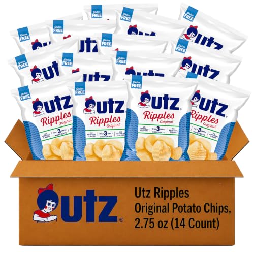 Utz Ripples Original Potato Chips, 2.75 oz Bags (14 Count)