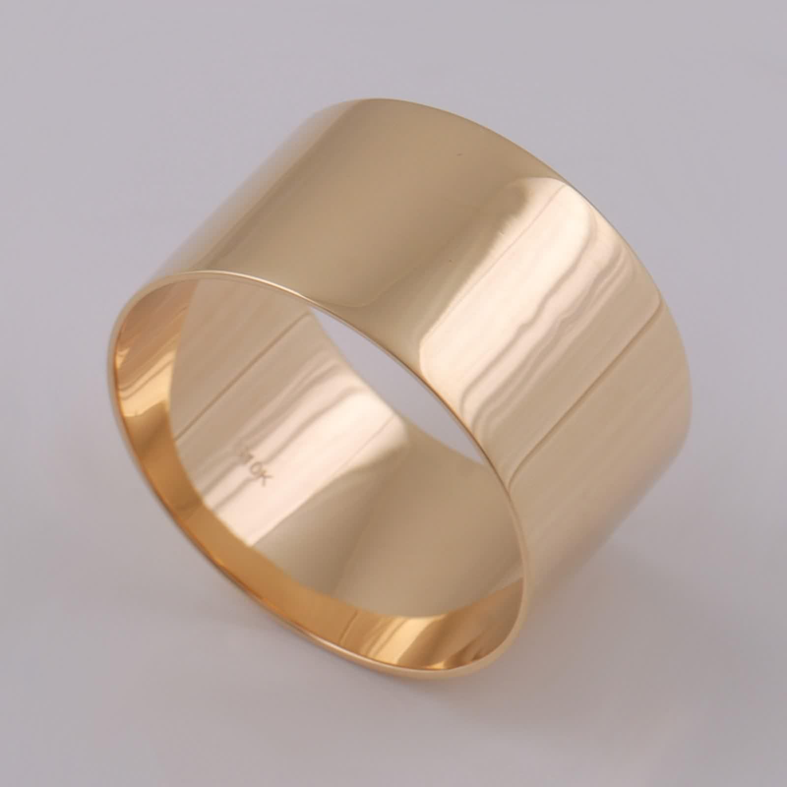 Alianzas de boda, oro amarillo de 9 K/14 K/18 K, ancho 12 mm, bisutería de regalo de cumpleaños