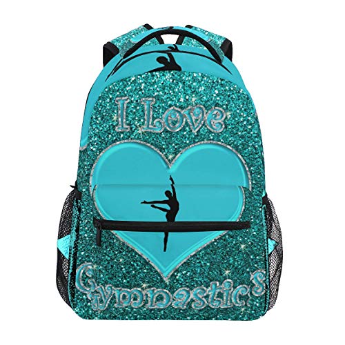 Backpacks I Love Gymnastics College School Book Bag Travel Hiking Camping Daypack