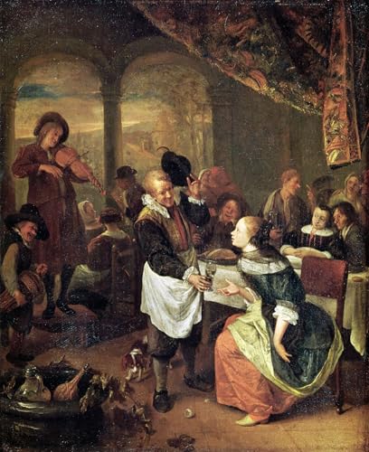 Cuadro il valoroso locandiere Jan Steen cartel del lienzo abstracto 60x90cm