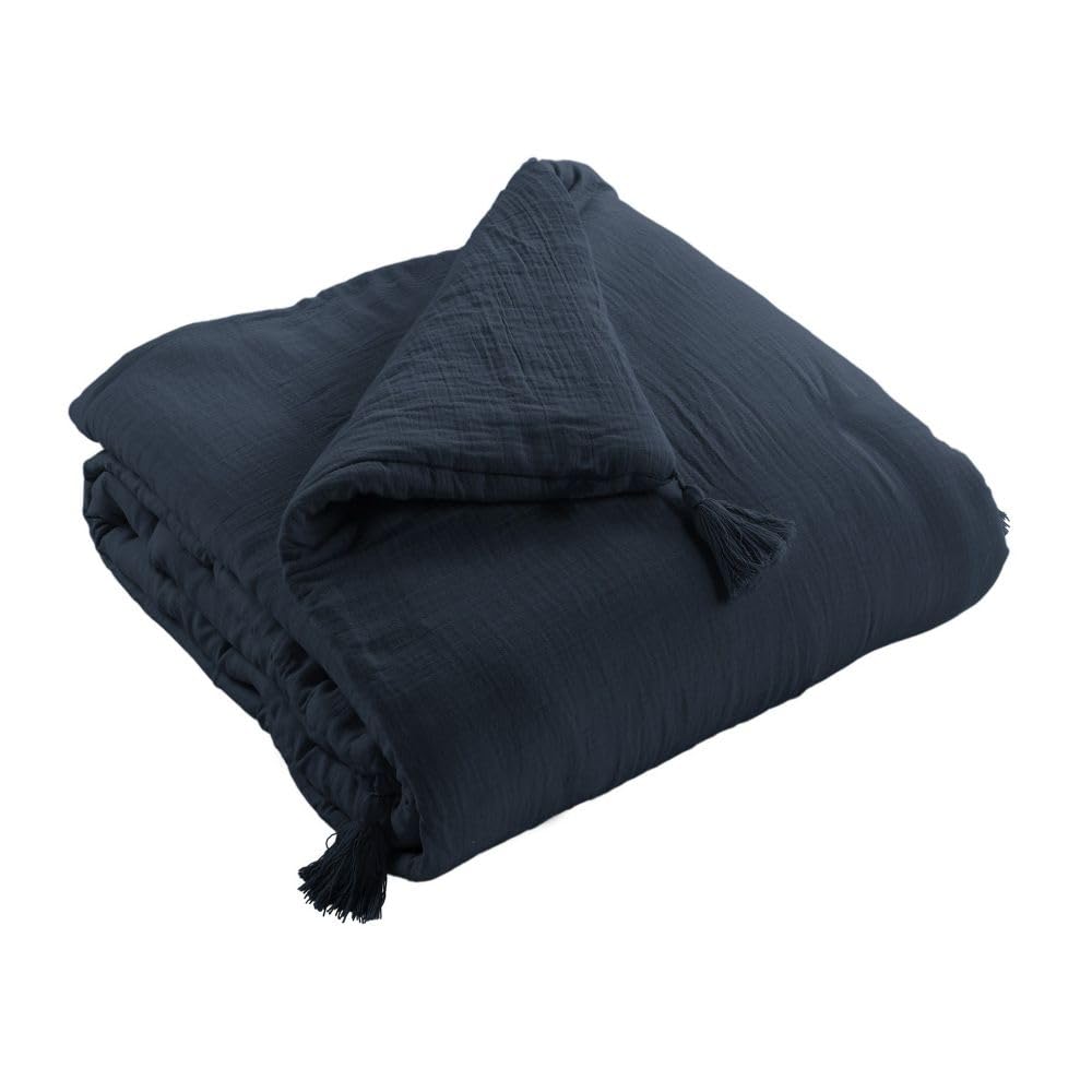 Bout de lit 90x200 gaze de coton minuit pour réchauffer un lit trop froid