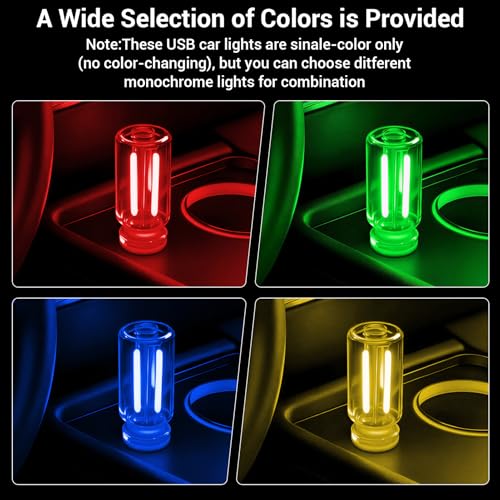 2 PCS Car USB Light Bulbs, Retro Glass Bottle LED Night Lamp with Touch Dimmable Control, Portable Interior Ambient Lighting for Vehicle, Bedroom, Hallway, Camping, Gift for Christmas or Birthday,Red - image 7