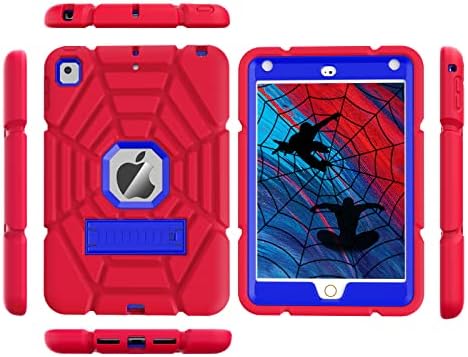 Grifobes iPad Mini Case 5th Generation,iPad Mini 5 Case for Kids,Heavy Duty Protective Shockproof Rugged Case Cover with Kickstand,High Impact Full Body Protective Cover for iPad Mini 5/4 -Red+Blue