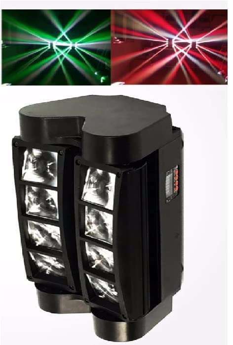 Multiple LUV HUB Spider Moving Head Lights creating various beam patterns