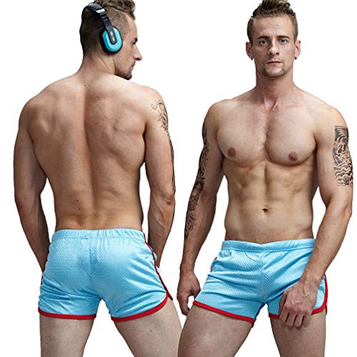 Aimpact Mens Mesh Party Short Shorts Fitted Workout Gym Lifting Athletic Shorts Lightblue Xl #TOP2