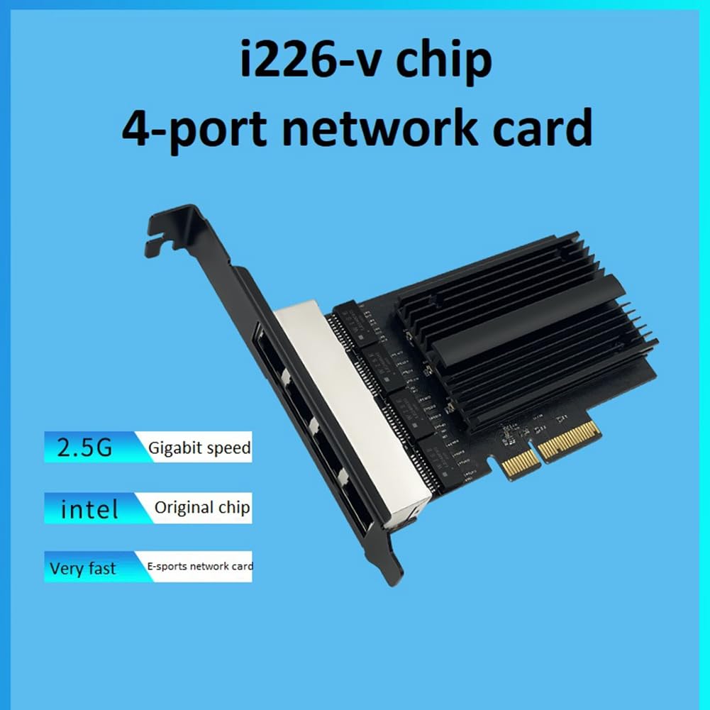 Carte réseau PCI-e RJ45 2500Mbps I226-V Gigabit Ethernet RJ45 Adaptateur WLAN PCI à quatre ports 2,5 G pour bureau