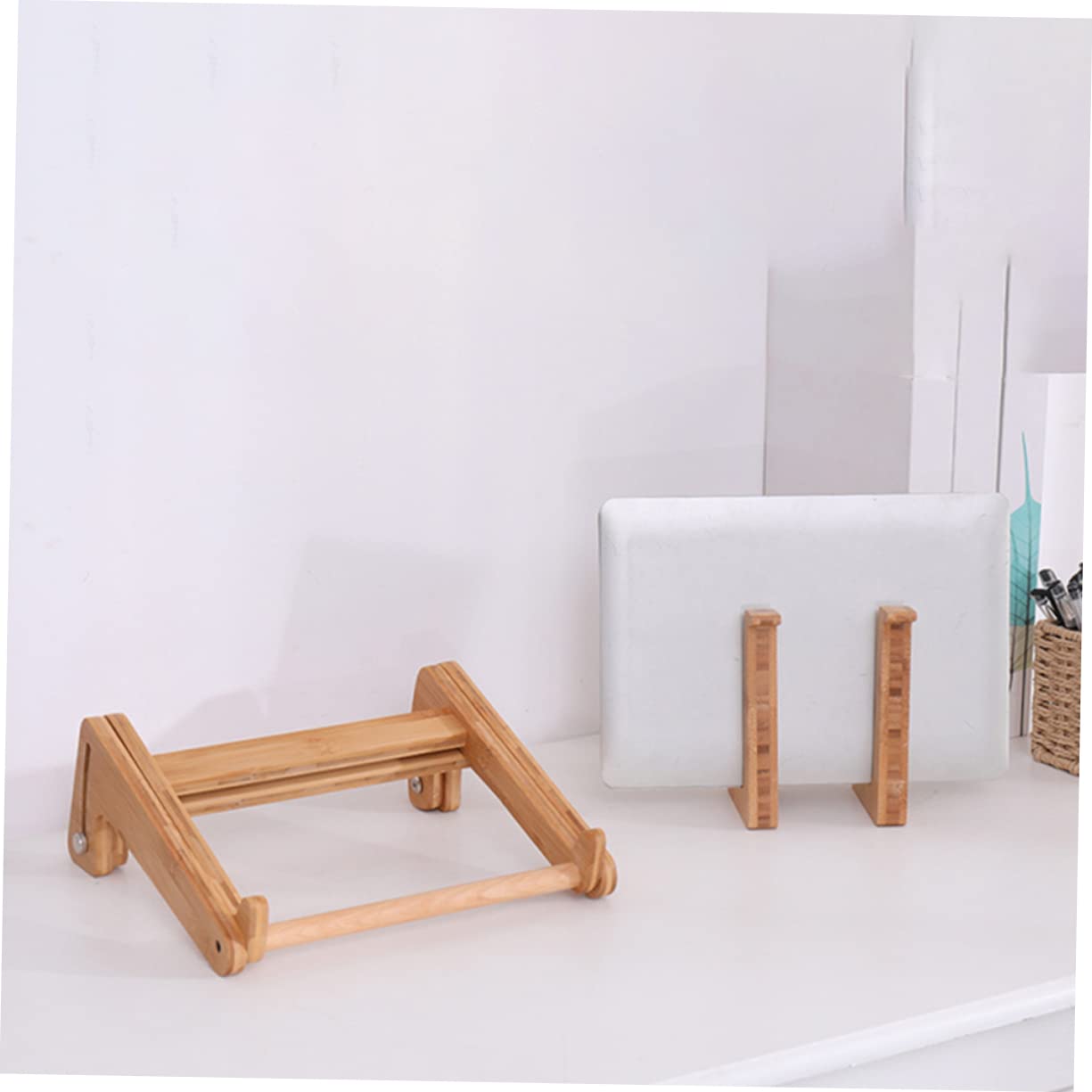 Supporto Pieghevole per Laptop in Bambù Phyllostachys Pubescens, Multi-funzionale ed Elegante, Rialzo Regolabile per Laptop e Tablet, per Librerie