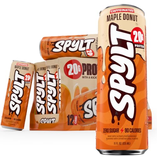 Spylt Maple Donut Milk Protein Drink, 20g Protein, 60mg Caffeine, 12 Pack
