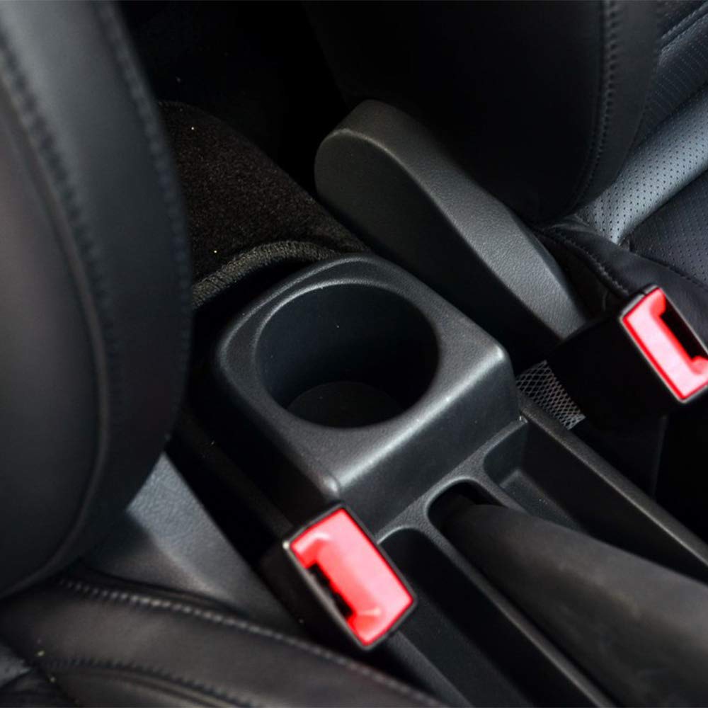 Per Polo 2010-2017 - Bracciolo contenitore doppio per vano portaoggetti con porta bicchieri nero