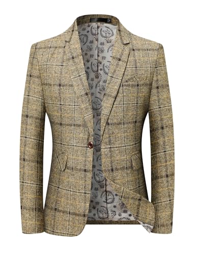 Blazer léger homme à motif treillis fin et coupe droite ajustée
