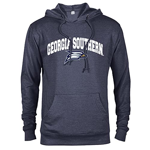 Sport Your Gear Georgia Southern Eagles Classic Arch Mascot Pullover Hoodie (Denim Heather - Large)
