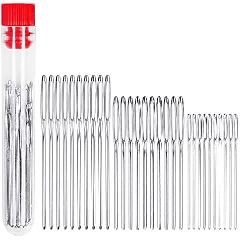Large Eye Blunt Needles,JCF 30Pcs Set Big Eye Needles Sewing Needles for Hand Sewing-2.04” 2.36” 2.76” Cover