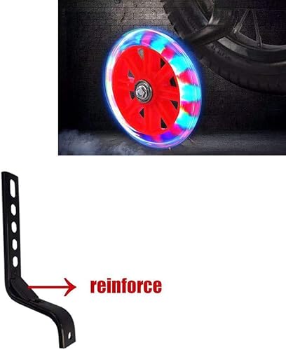 Miniatura 8 de HUWAY - Juego de ruedas de entrenamiento para estabilización de bicicleta, silenciosas, con parpadeo, compatibles con bicicletas de 12, 14, 16, 18,