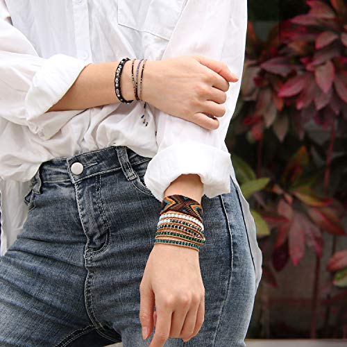 Image of KELITCH 925 Silver Skull Bracelets Wrap Bracelets Women Crystal Beaded Bracelets on Natural Leather
