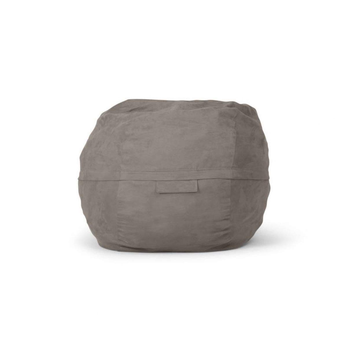 bananairGiant Bean Bag for Adults and Kids - Comfortable, Premium Quality Foam - Ultra Soft, Suede Fabric - Removable & Machine Washable Cover - XXL Fluffy Bean Bag Chair/Sofa (120 cm, Grey)