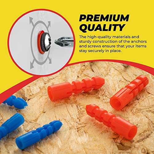 Qualihome Drywall And Hollow-Wall Anchor Assortment Kit, Anchors, Screws, Wall Anchor Hooks, And Hollow-Door Toggle Anchor #TOP1
