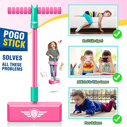 Image of CUUGO LET'S GO! CG Jumping Promotes Growing Taller- Pogo Stick Foam Pogo Jumper for Kids, Toys for 3-12 Year Old Boys Girls Outdoor Toys Indoor Toys Fun Gifts Christmas Stocking Stuffers Gifts