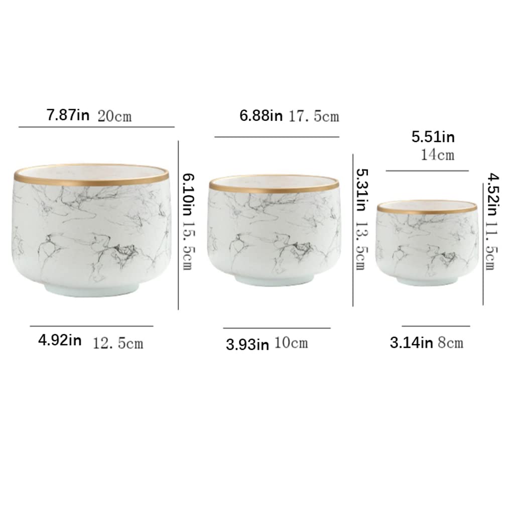 Vasi da Giardino Fioriera in Ceramica da 5/6/7" - Vaso per fioriera per Interni/Esterni con Foro di drenaggio e Vassoio, Ciotola per Piante Phnom Penh per Fiori o Verde