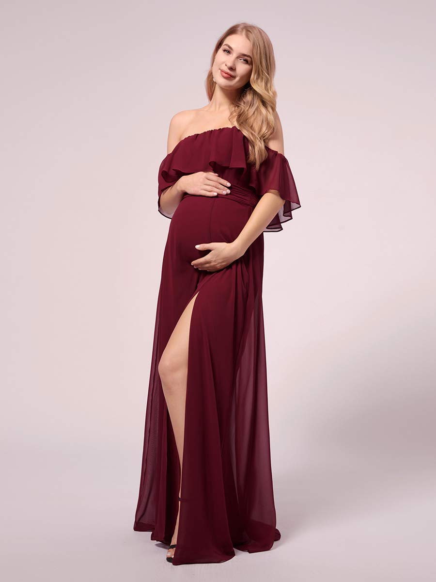 Ever-Pretty Fendue Robe de Demoiselle d'honneur Soirée Femme Longue Enceinte Robe en Maternité Épaules Dénudées 00968-YF