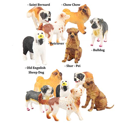 image for Liberty Imports Set of 18 Large Deluxe Dog Figurines, Toy Puppy Figure