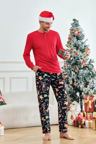Karlywindow Mens Christmas Pajama Pants PJ Graphic Lounge Pants Sleep Bottoms Casual Drawstring Elastic Waist Sleepwear3