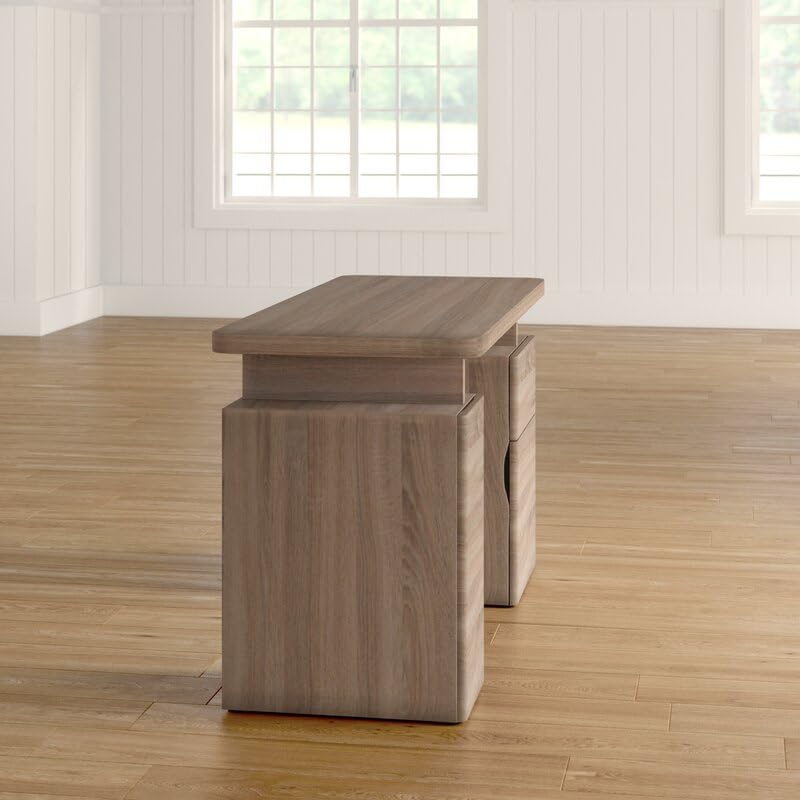 Image of Lakdi The Furniture Co Home and Office Table Made in Particle Board with 3 Drawers, Writing Desk, Satudent Table & Durable & Slylish Unique Design for Office Desk - (121534187 Brown)