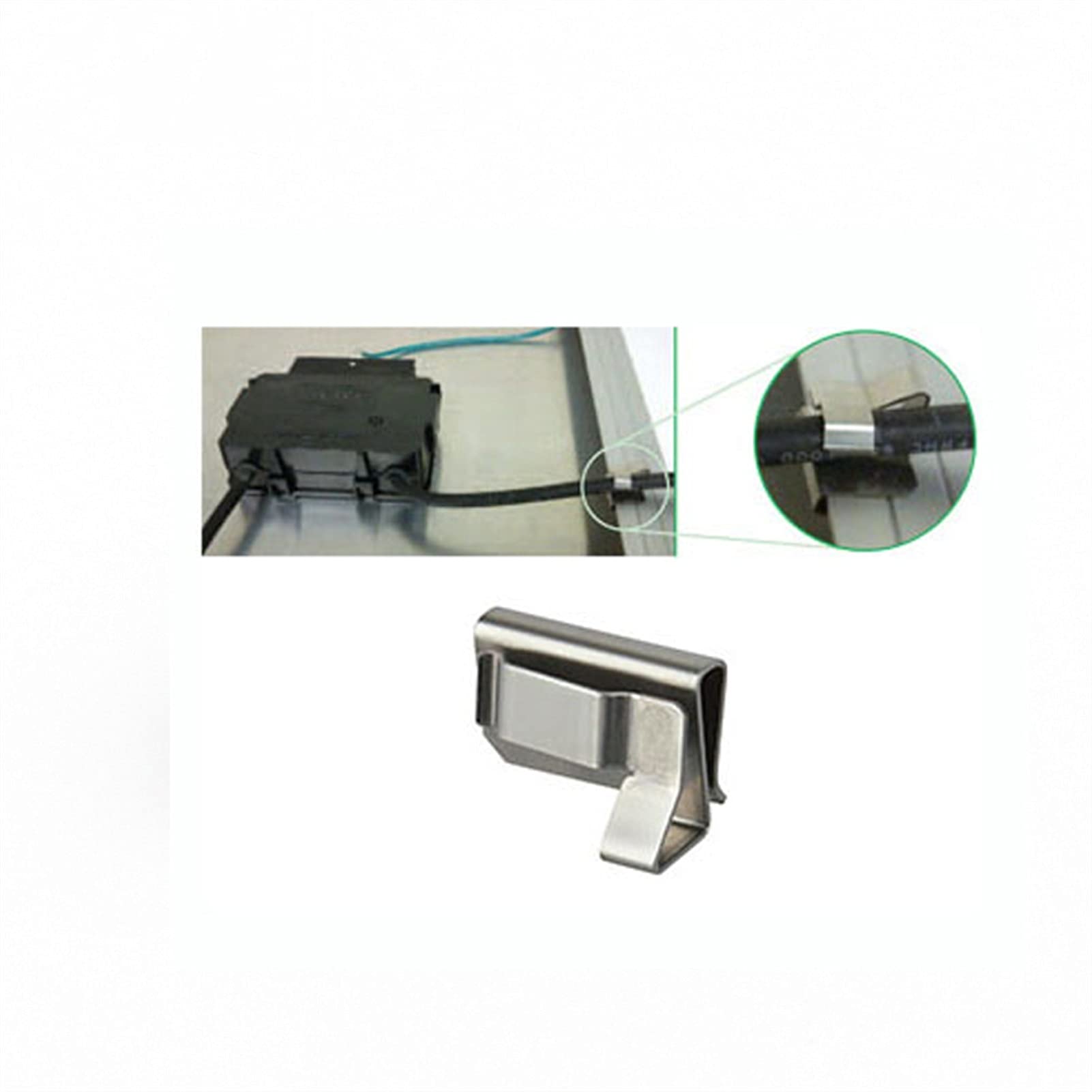 Kabelclips für Solarpanels Solaranlage Installieren Sie die Solarpanel-Kabelklemmen aus Edelstahl für Klemme 2 Kabel(300 pieces)