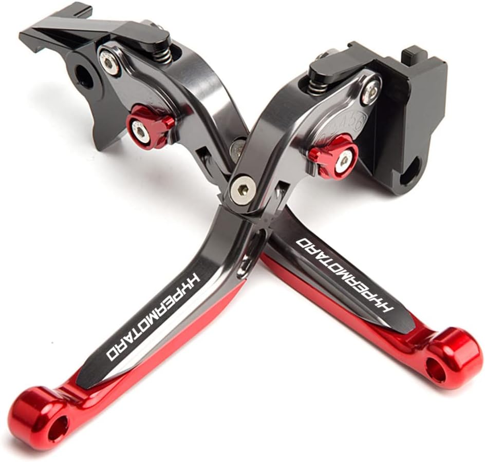 ESPEEDMTC For Ducati Hypermotard 950 2019-2021 Modified CNC aluminum Alloy Length Adjustable Foldable Brake Clutch Lever Accessories (Red)