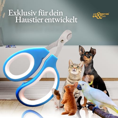 JOY & EMOTION® SUPER KRALLENSCHERE KATZEN, Hunde & Kleintiere | Präzise & Sichere Katzennagelschere für Anfänger | Ergonomisch & Handlich | Rostfreier Stahl, Scharfe Klingen | Profi Krallenpflege