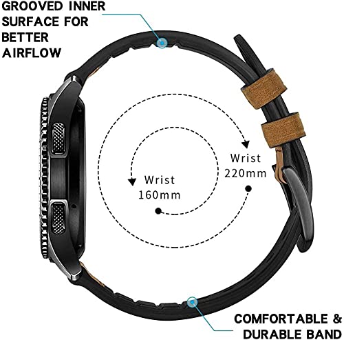 Image of 20mm Smart Watch Strap Hybrid Leather Silicone for Samsung Galaxy Watch 4 40mm 44mm /4 Classic Strap 46mm 42mm,Galaxy Watch 5 /5 Pro Strap & Other 20mm Width Watches - Brown