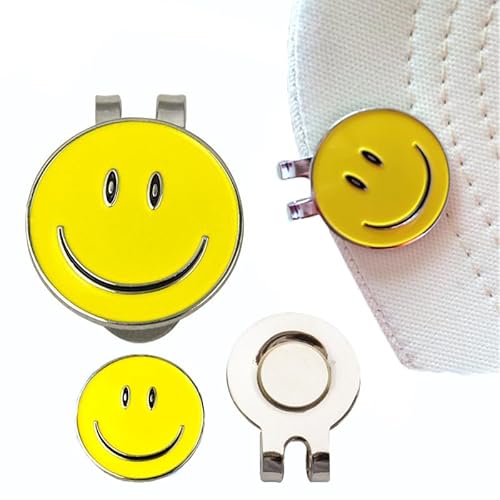 zalati Hut Clip mit Golf Ball Maker Magnetic Abnehmbare Design Smile Face Style Zubehör für Golf Sport