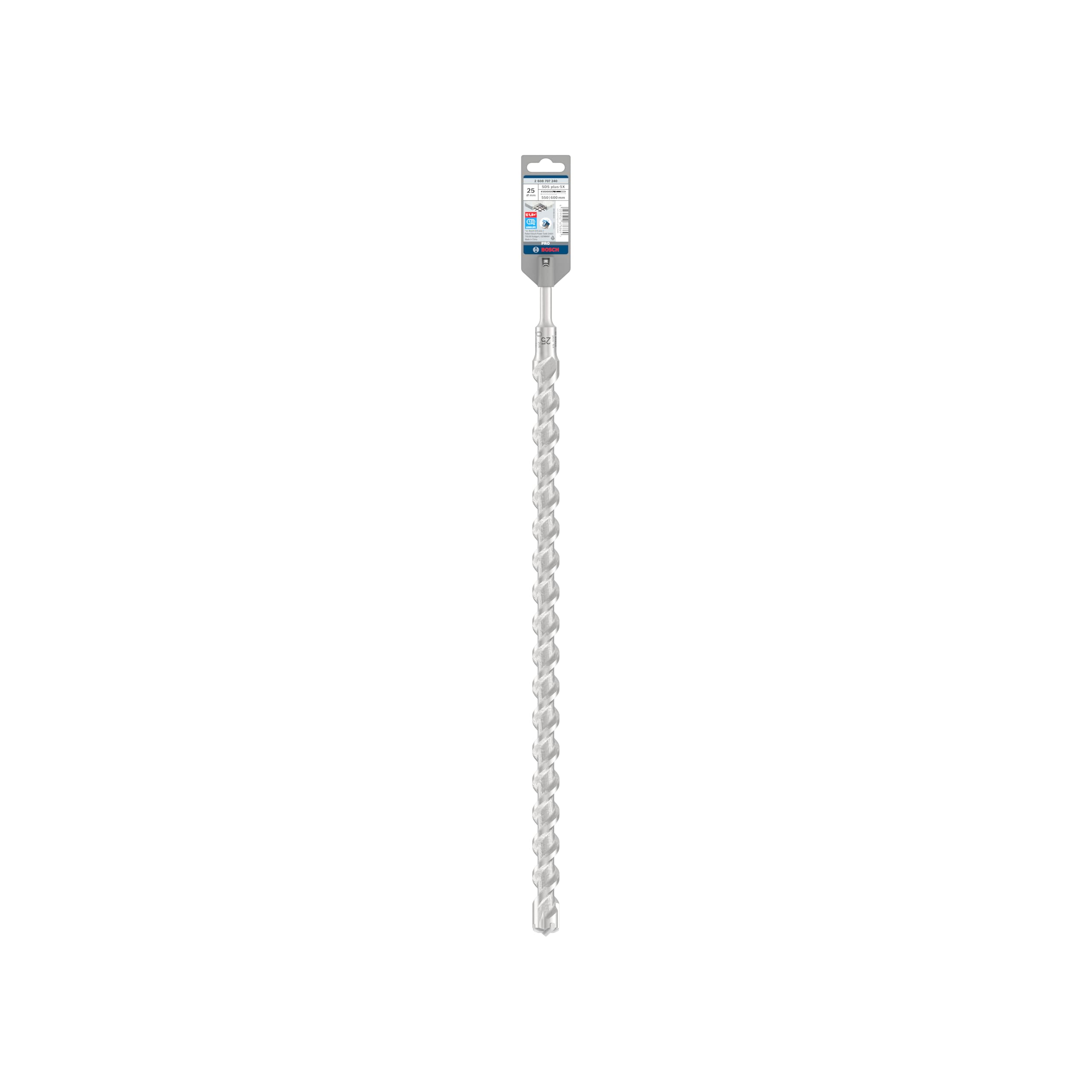 Bosch 1x Punta per martelli PRO SDS plus-5X (per Calcestruzzo armato, Calcestruzzo, Ø 25,00 mm, Professional Accessorio Martello perforatore)